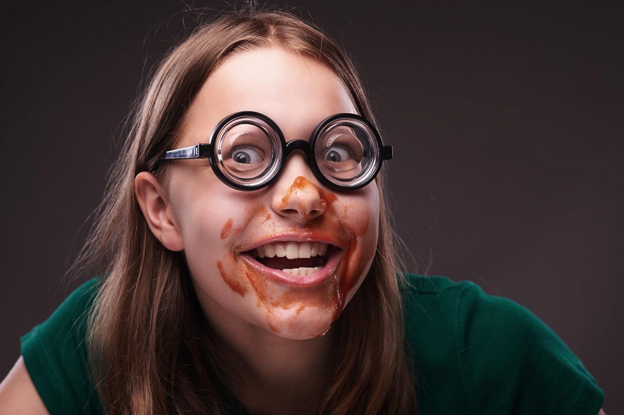 Teen Schoolgirl With Glasses Bottomless
