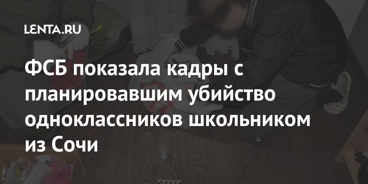 ФСБ показала кадры с планировавшим убийство одноклассников школьником из Сочи ФСБ показала кадры с планировавшим убийство одноклассников школьником из Сочи Силовые структуры