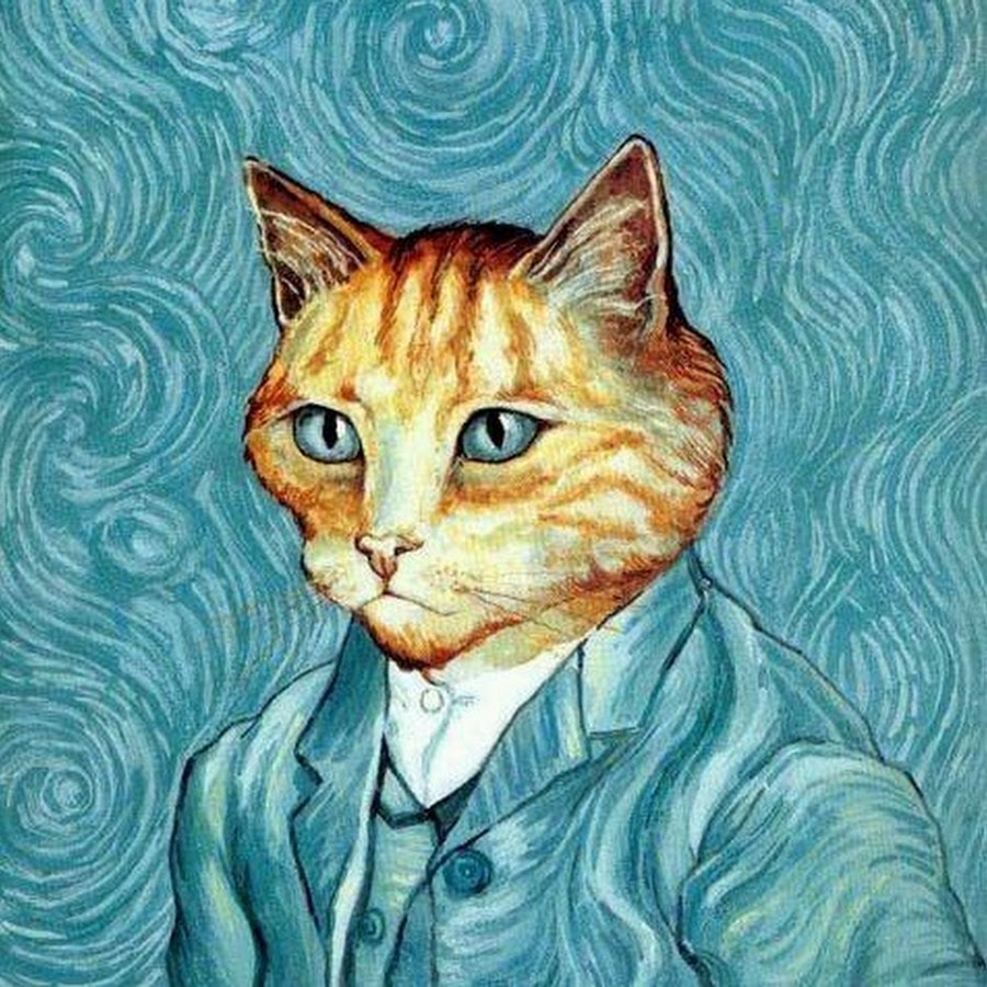 Голова кота рисунок цветной