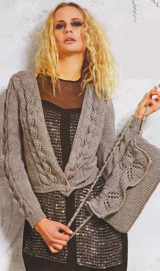 Жакет и сумочка спицами