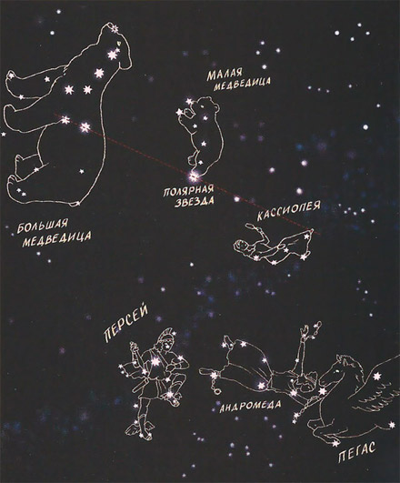 Карта созвездий рядом с большой медведицей