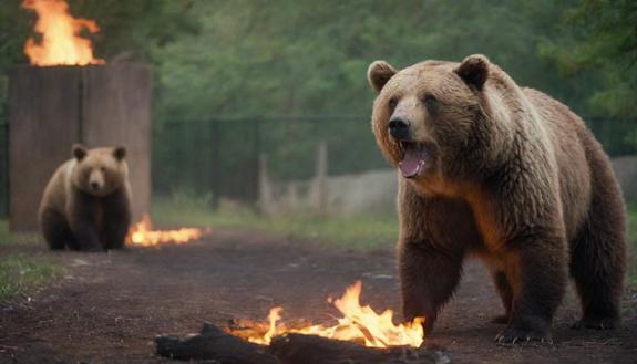 Медведи сгоревшего зоопарка до сих пор пахнут дымом пожара