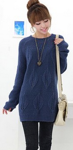 Длинный свитер спицами