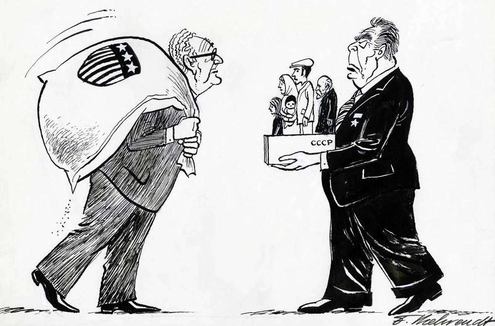Чем был опасен врагам Леонид Брежнев:  наглядно в  карикатурах  западных журналов 60-х - 80-х Война и мир