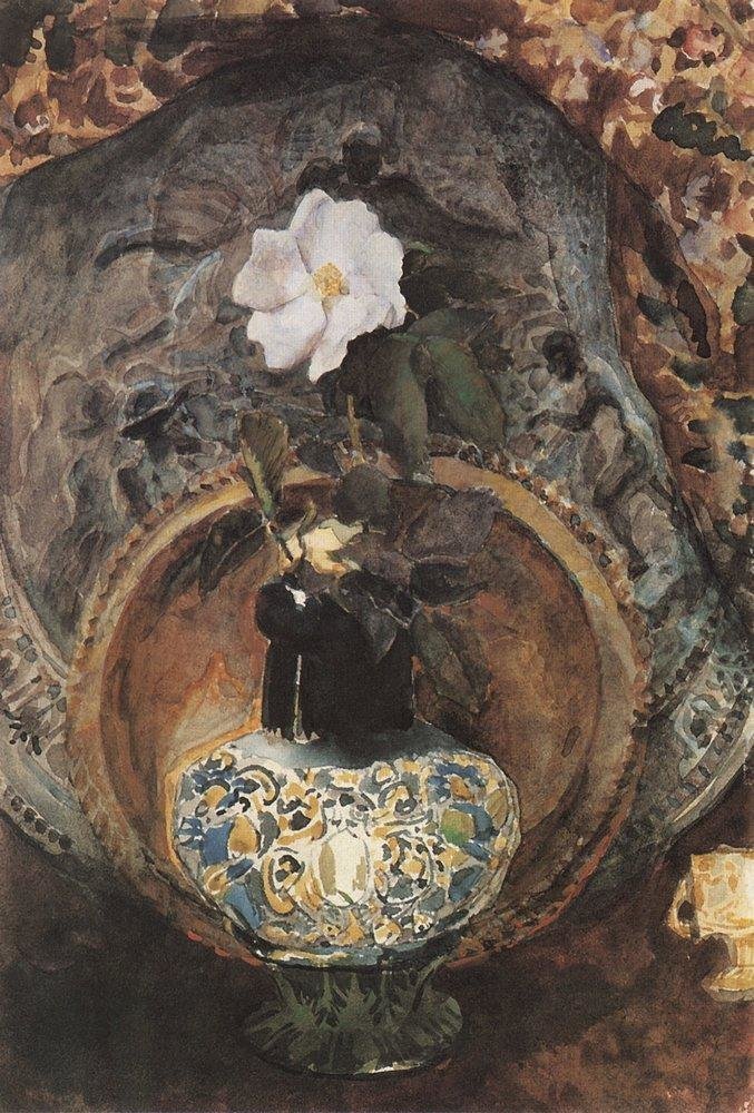 Шиповник, 1884 Врубель, биография, великие имена, искусство, картины, керамика, творчество, художник