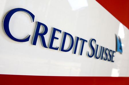 The logo of Swiss bank Credit Suisse is seen at a branch office in Zurich, Switzerland, April 14, 2021. REUTERS/Arnd Wiegmann