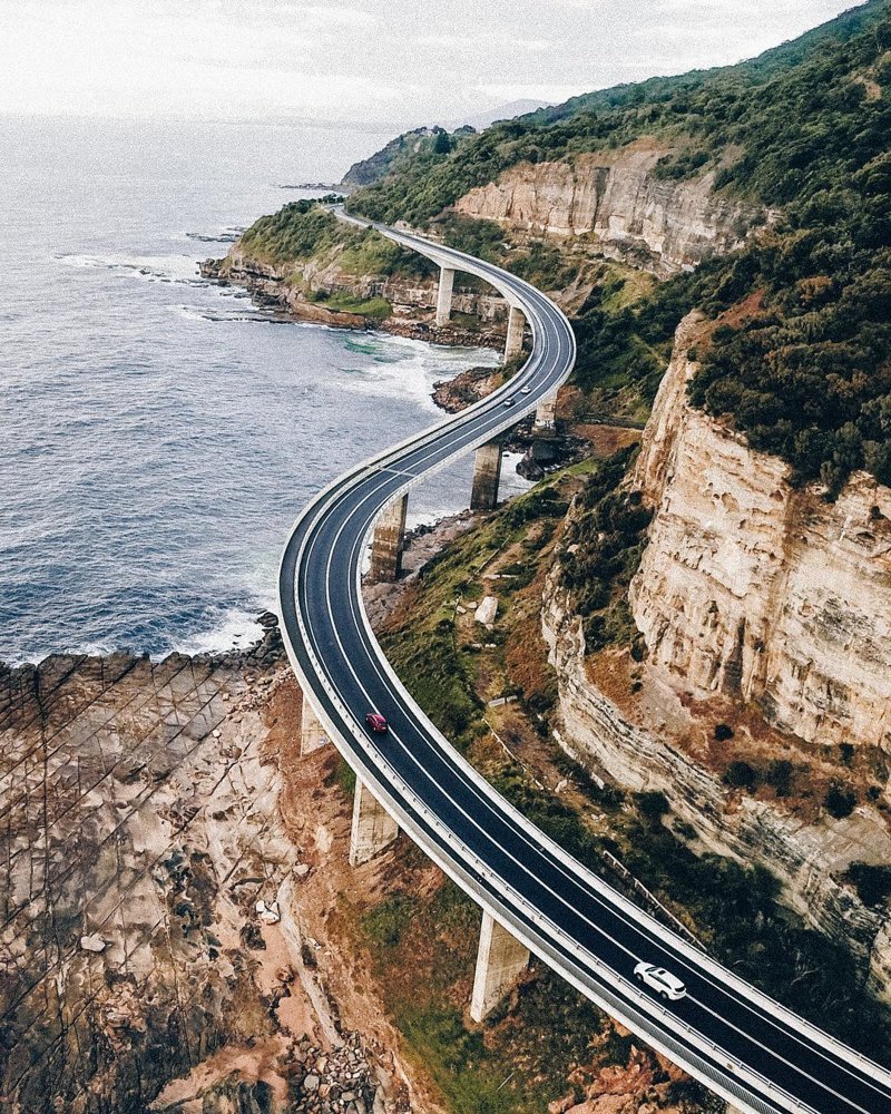 Дорога над океаном. Австралия дроны, фото с высоты, фотографии с дронов, фотография