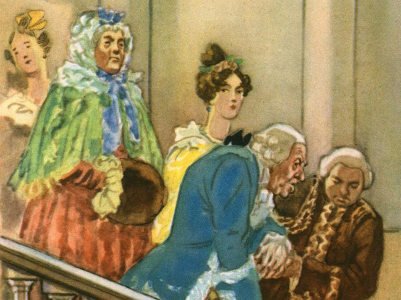 Князь и княгиня тугоуховские характеристика. Иллюстрации к комедии горе от ума Грибоедова. Князь Тугоуховский и княгиня горе от ума.