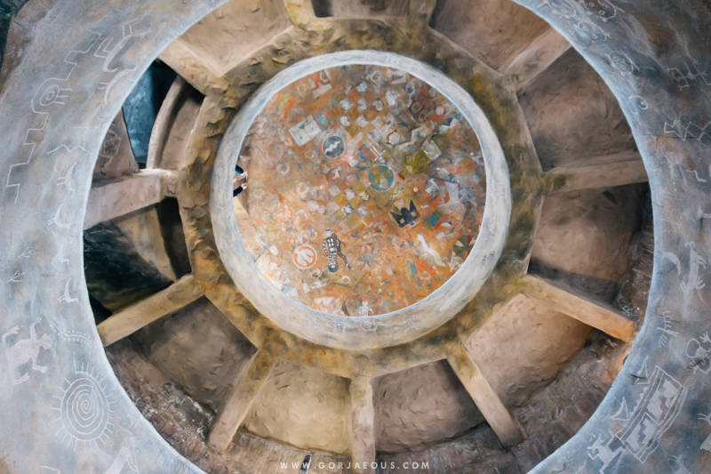  What is seen when you look up from the second level 