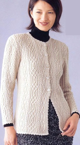 Вязание кардигана спицами