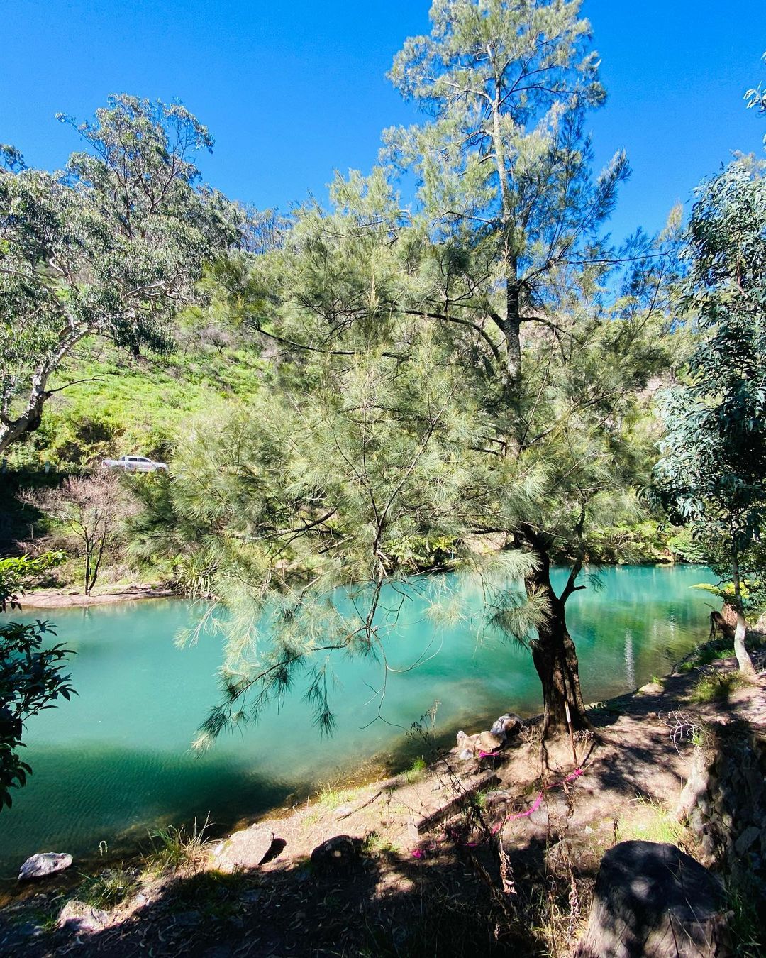 Фантастическое австралийское озеро с бирюзовой водой Фантастическое австралийское озеро с бирюзовой водой Австралия,Голубое озеро,природа