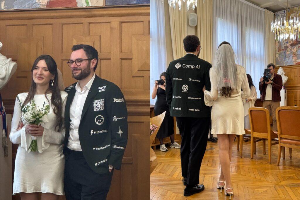 Француз оплатил свадьбу, разместив рекламу на пиджаке