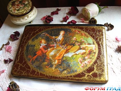 Декупаж для ноутбука: мастер-класс