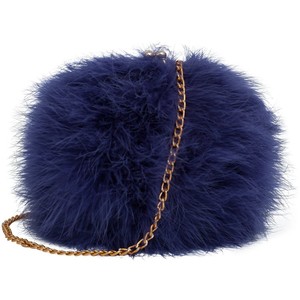 Zarapack Women's Genuine Fluffy Feather Fur Round Clutch Shoulder Bag (Black): Handbags: Amazon.com