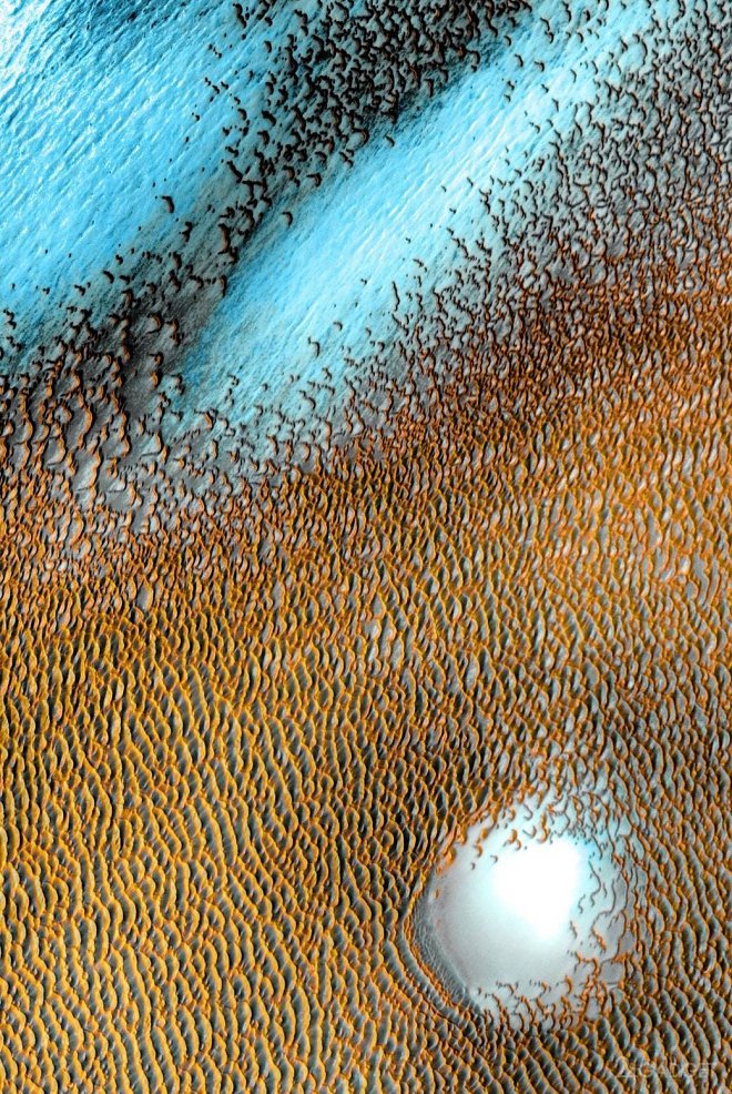 NASA показала фото «голубых» дюн Марса будущее,гаджеты,наука,роботы,электроника