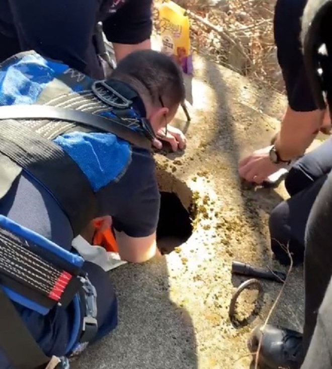 Спасатели у дыры 