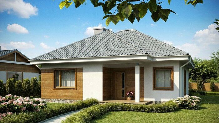 Красивые идеи фасадов частных одноэтажных домов домашний очаг,,поделки,своими руками,умелые руки