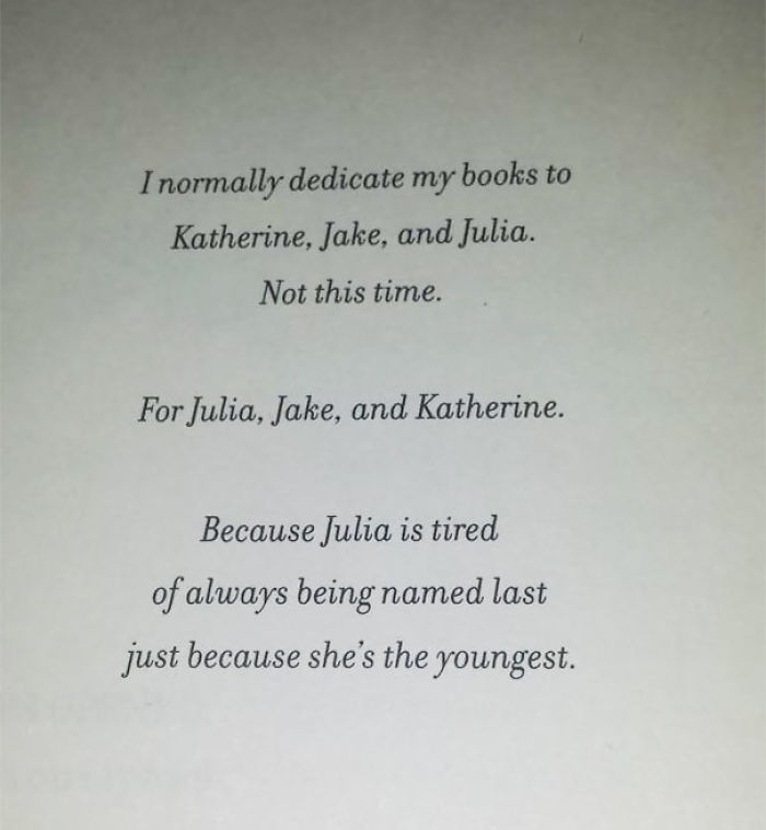 That Moment When You're Already Amused And It's Only The Dedication Page