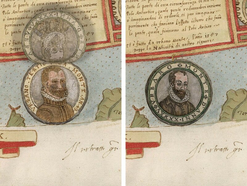 Деталь Тавола XXXXII (Антарктида, Урбано Монте-портреты 1587 и 1589)