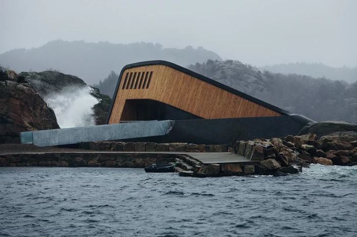Подводный ресторан в Норвегии. Норвегия, Архитектура, Современная архитектура, Длиннопост, Отель, Под водой