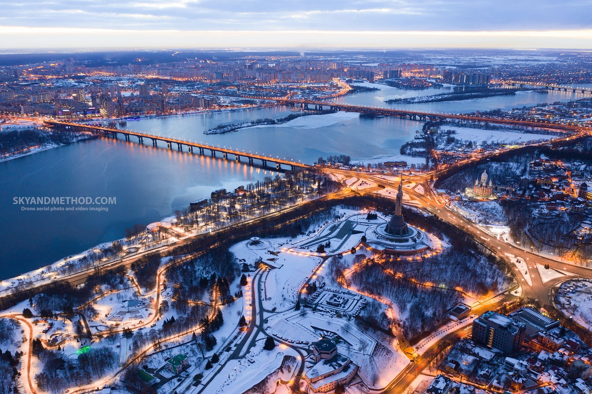 Какова зима в сегодняшнем Киеве на фото с квадрокоптера 