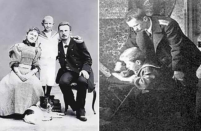 Петр Шмидт с женой и сыном