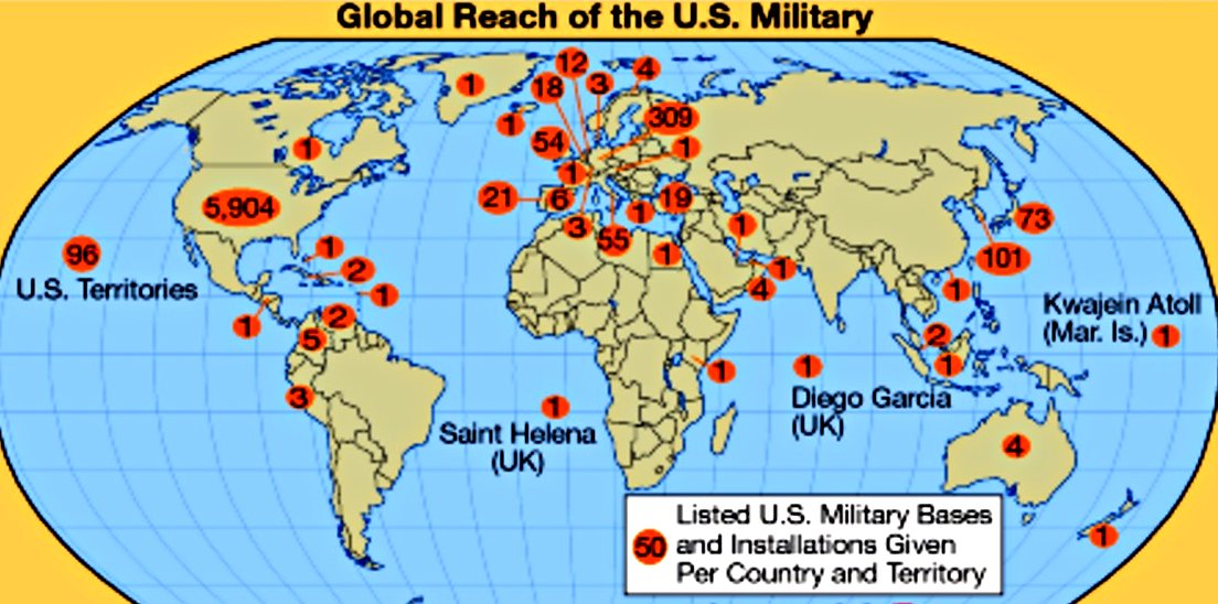 Карта американских баз в мире