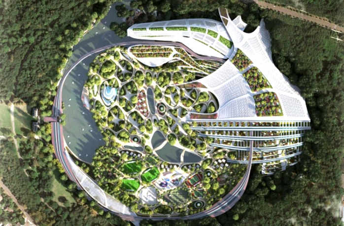 Концепт города-сада, в котором горожане смогут наслаждаться природой и выращиванием натуральных продуктов архитектура,интерьер и дизайн