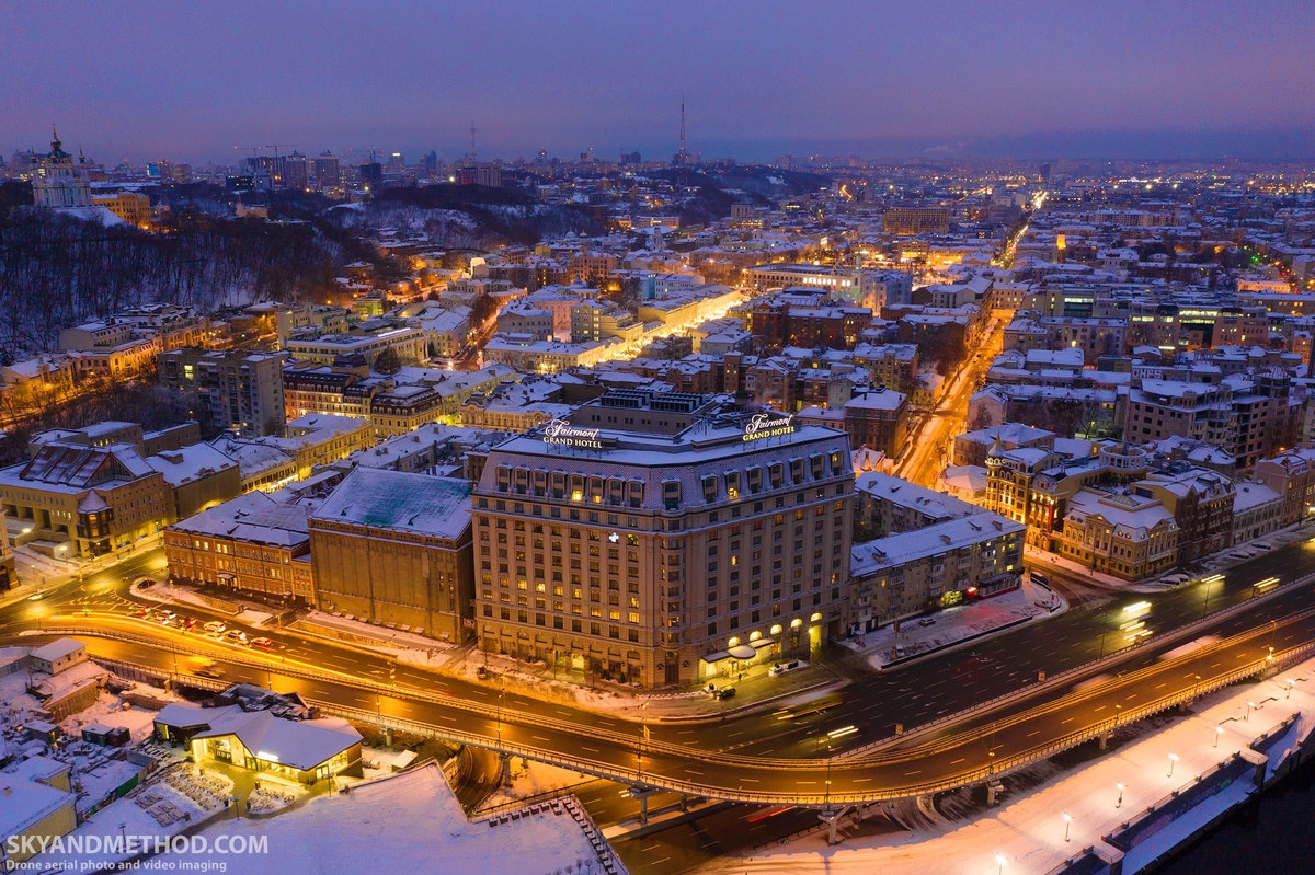 Какова зима в сегодняшнем Киеве на фото с квадрокоптера
