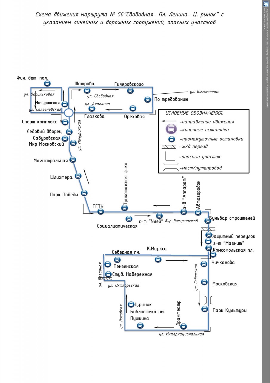 Схема маршрута 56