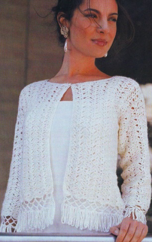 Белый ажурный жакет