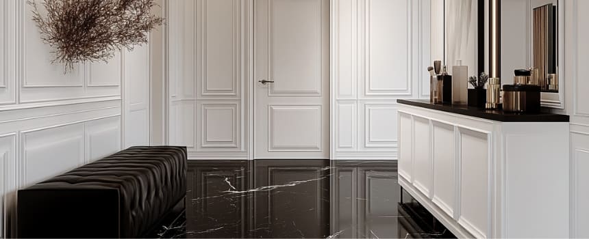 Пол из мрамора в прихожей