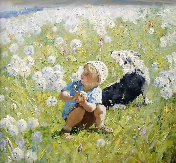«Одуванчики», холст, масло