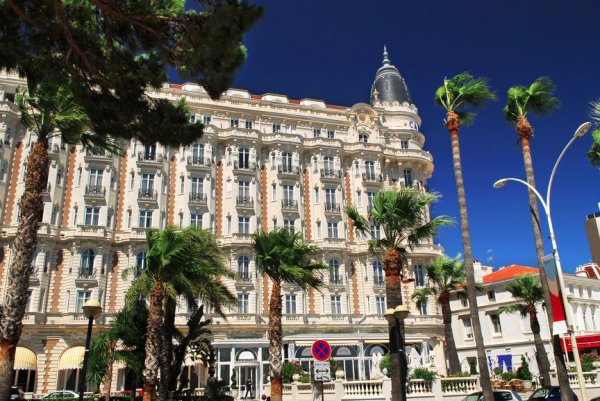 Luxury hotel on Croisette promenade in Cannes France