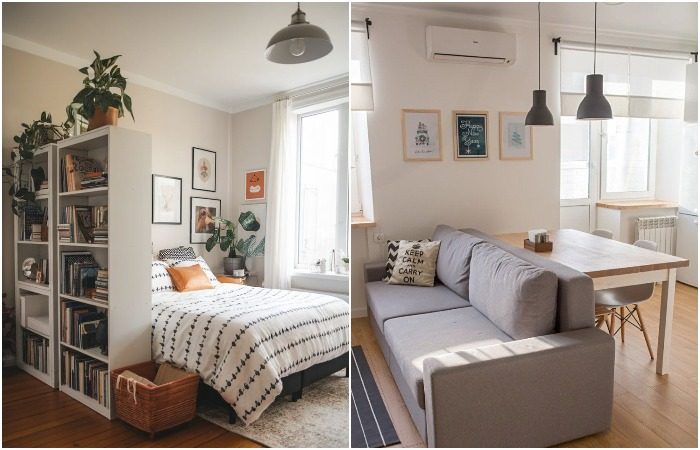 6 вариантов, как зонировать студию, если в ней живут два человека