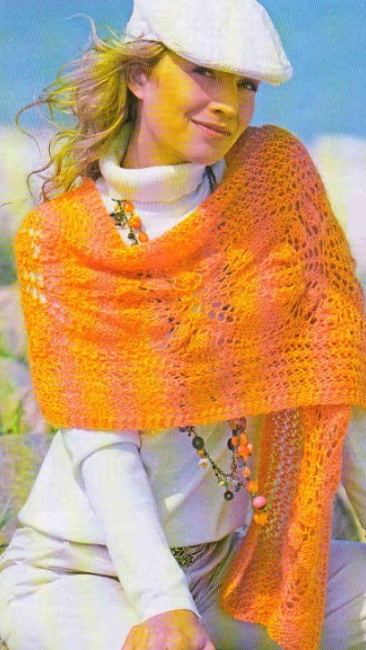 Вязание палантина спицами
