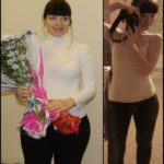 Фотография девушки до и после применения Энтеросгеля для похудения
