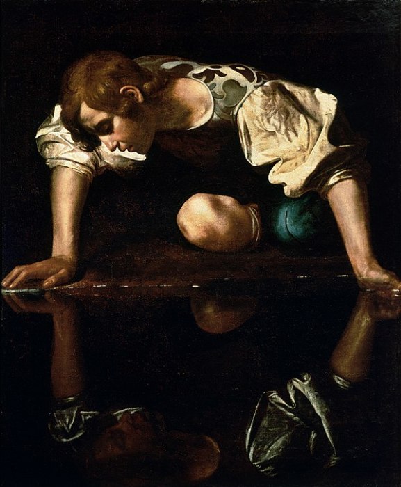 Картина "Нарцисс" художника Караваджо, созданная в период с 1597 по 1599 годы