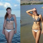 Фото женщины до использования Энтеросгеля для похудения и после