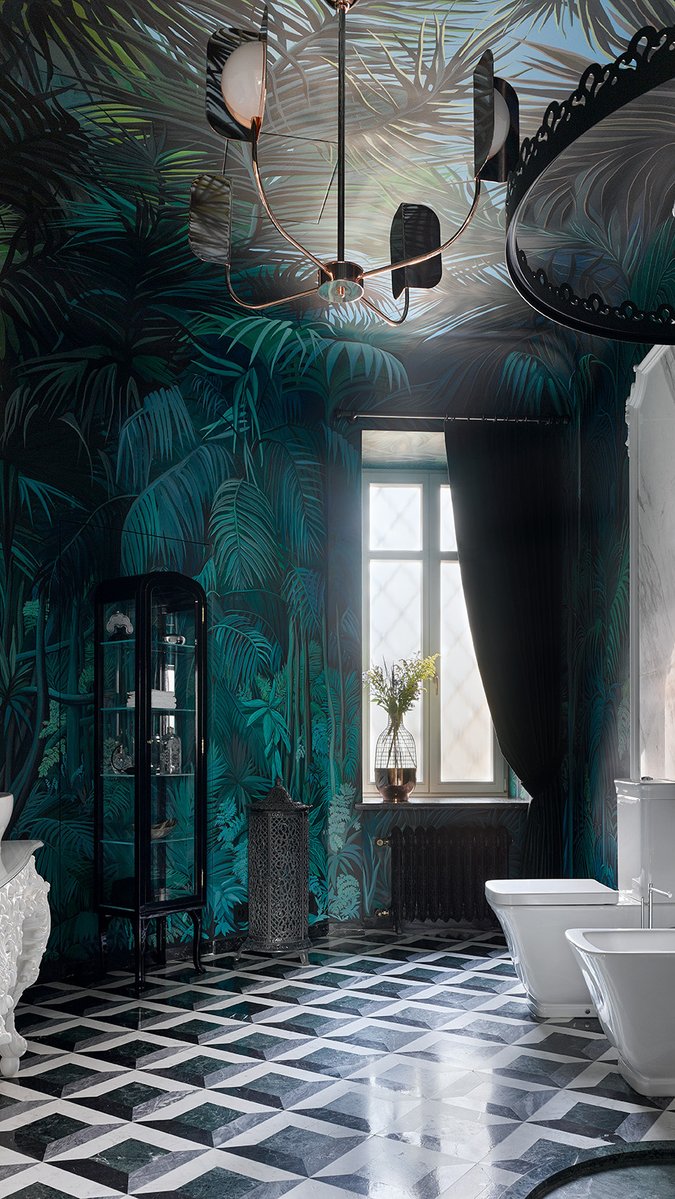 Обои в ванной: 7 модных интерьеров, которые захочется повторить идеи для дома,интерьер и дизайн