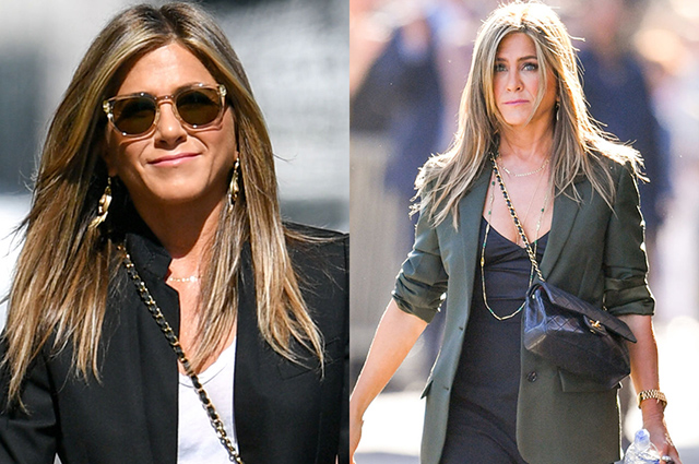 Дженнифер Энистон на съемках шоу Джимми Киммела: два новых образа актрисы