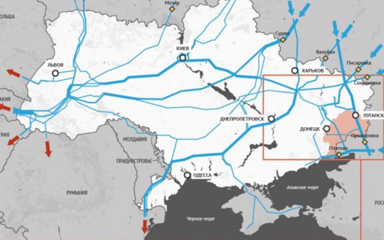 Карта газотранспортной системы украины