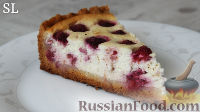 Фото к рецепту: Творожный пирог "Нежность" с малиной