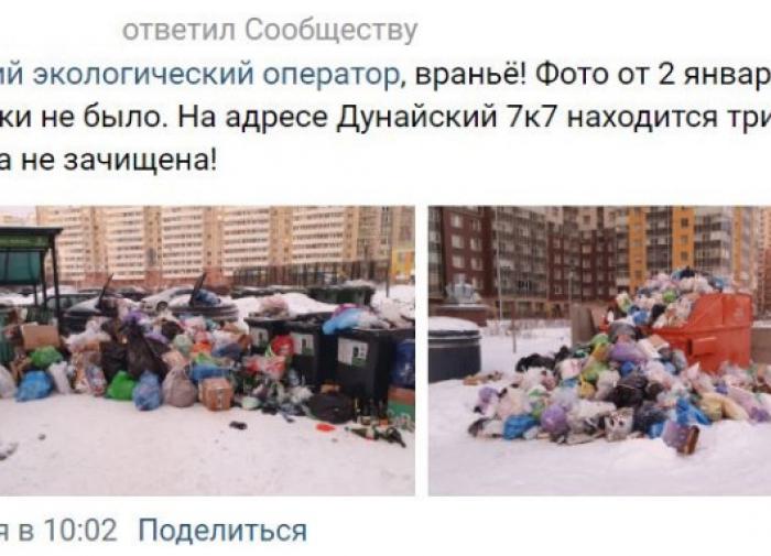 Во дворах Петербурга образовались мусорные завалы