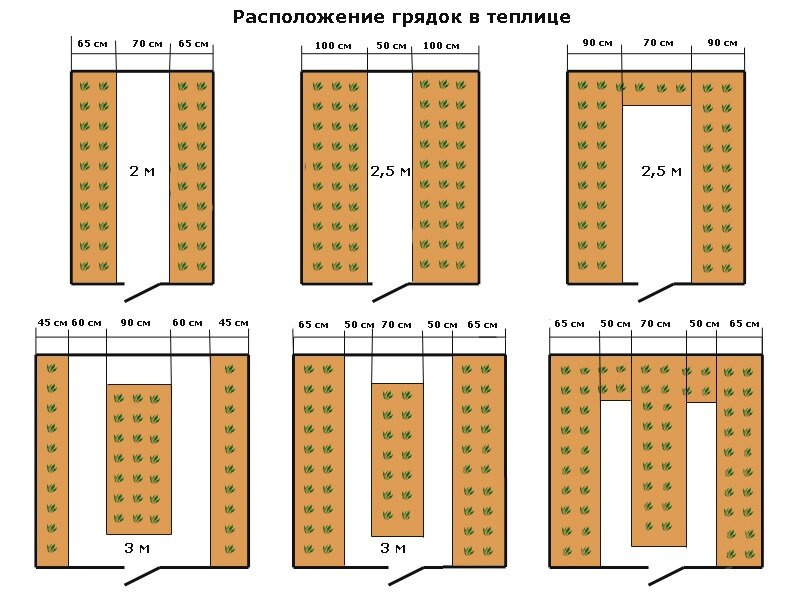 Как расположить грядки в теплице