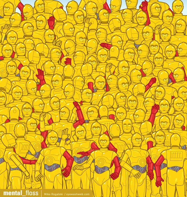 Сможете ли вы найти Оскар в толпе роботов