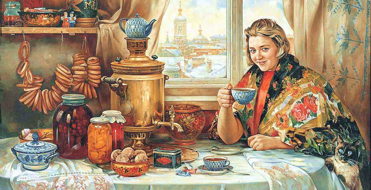 Русский чай вещи, люди, русские