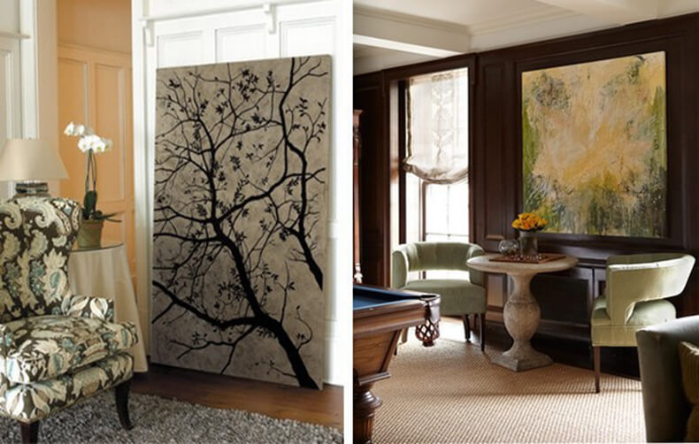 Основные правила подбора картин в интерьер комнаты