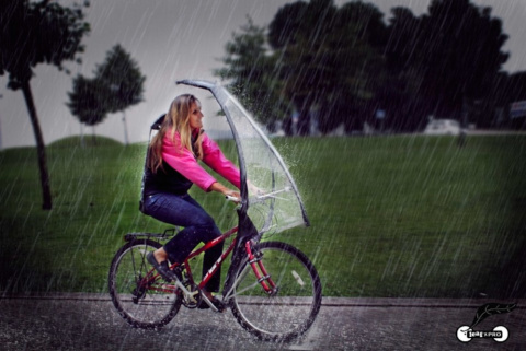 Аэродинамический зонтик для велосипеда