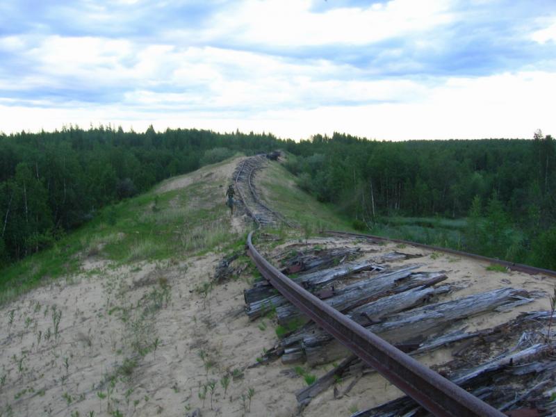 Заброшенное железнодорожное полотно на участке Салехард — Игарка